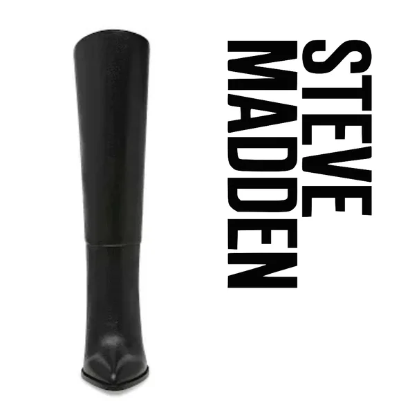 Steve Madden - Womens Brittan Boots - Black Leather - Size 8 - Picture 3 of 4